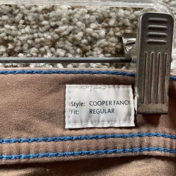 Brax Pants Adult 33x28 Tan Cooper Fancy Chino Casual Straight Stretch Mens Logo - Picture 8 of 11